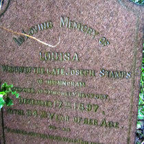 The grave of Louisa Stamps, mother of Jane |Painter