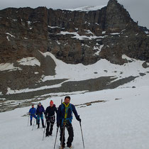 La cordée sur le Glacier di Moncorvé