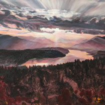 Millstätter See, Kärnten - Acryl Mischtechnik - 40 x 60 cm