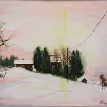 Bregenzer Wald, Hermansberg-Sulzberg - Aquarell - 40 x 50 cm