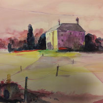 Schloss Amerang, Chiemgau - Aquarell - 30 x 40 cm
