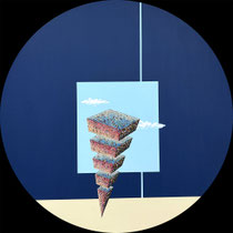 Situation 25, d-100cm | mixed media: canvas, acrylic, comics, collage | 
