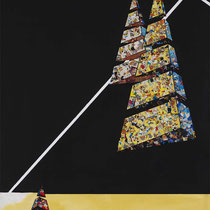 Situation 9, 100*70cm | mixed media: canvas, acrylic, newspapers | 