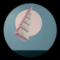 Situation 43, d-100cm | mixed media: canvas, acrylic, collage | 