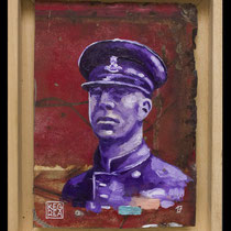 Sergent / 25x15cm  huile sur tole de bus 2017