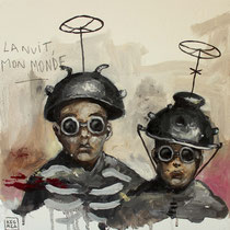 Space monkey // huile sur toile //  30x30cm  