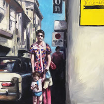 Stépahne and his mum  - 60x40cm - oil on canvas  - 2020