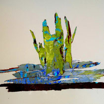 Segel setzen  20x30cm Holz Acryl, Pigmente