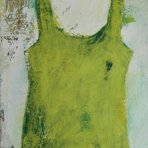Frühlingskleid 100x80cm Leinwand Steinmehle, Pigmente, Tusche 
