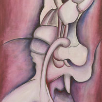 Tensione interiore, 2014, tecnica mista su tavola, 85x130