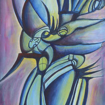 Compenetrazione2, 2013, tecnica mista su tavola, 69x106