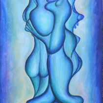 Abbraccio, 2016, Tecnica mista su tavola, 40x63 