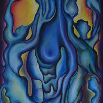 Il ritorno di Persefone, 2017,  Tecnica mista su tavola, 60x125cm