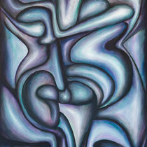 Interiorità, 2018, tecnica mista su tavola, 60x110