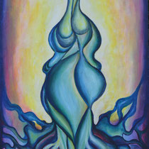 Demetra, 2016, Tecnica mista su tavola, 450x90 