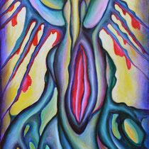 Violenza alla natura, 2016, Tecnica mista su tavola, 50x90