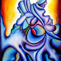 In contemplazione 2, 2019, tempera su tela, 80x90