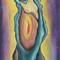 martirio, 2014, tecnica mista su tavola, 56x126