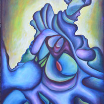 In contemplazione, 2016, Tecnica mista su tavola, 60x80 