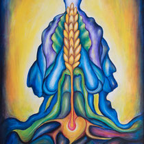 Profumo di grano 2, 2018, tecnica mista su tavola, 73x103