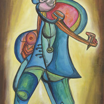 Primo violino, 2011, tecnica mista su tavola, 86x120