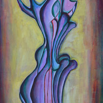 Figura verticale, 2015, tecnica mista su tavola, 47x80 