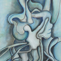 Nelle mie radici, 2014, tecnica mista su tavola, 81x130