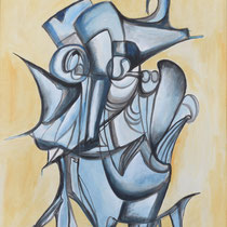 Malato avaro, 2013, tecnica mista su tavola, 104x124