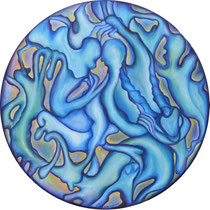 Legami, 2016, Tecnica mista su tavola, diam. 100 cm