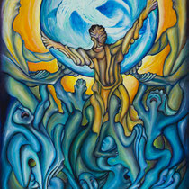 Laudato sii...terra mia, 2020, tempera su tela, 80x120
