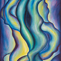 Flora danzante, 2017, tecnica mista su tavola, 41x87