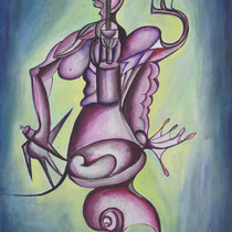 Mtrigna, 2013, tecnica mista su tavola, 100x134