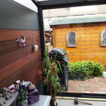 Tuinkamer met hout aluminium wanden Almere Buiten