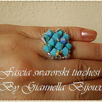 anello swarovski,color turchese