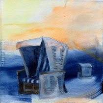 "Strandkorb duo", Acryl auf Leinwand, 2025, 30 x 30 cm