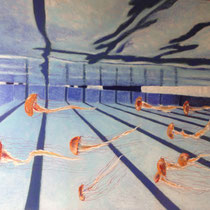 Méduses dans la piscine, 80x120