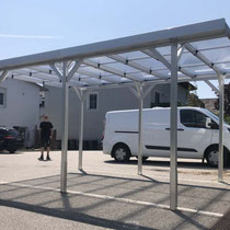 GFP - Carport Flachdach (Alu)        5 x 3 m   mit Pfostenschuhen auf Asphalt