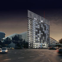 Architekturvisualisierung des Citytower in Dortmund. Für Drahtler Architekten  www.drahtlerarchitekten.de