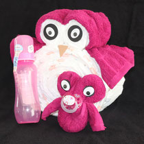 Windeleule mit Baby in pink