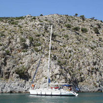 Kalymnos: Segelboot in Vathy