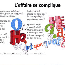Illustration calligraphique pour un poème de Jean tardieu, manuel scolaire "L'Île aux mots CM1", Nathan