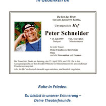 Schneider Peter - Hef - Nachruf