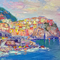 Manarola Cinque Terre olio su tavola 30x20 (Codice 218)