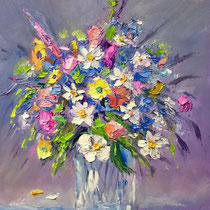 Fiori di campo - olio su tavola 30x40 (Codice F11)