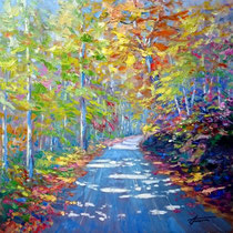 "Castagneto" olio su tela cm 60x60 (Codice 249)