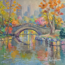 New York Central Park - olio su tela cm 60x60 (Codice284)