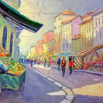 Naviglio - Olio su tavola cm 41x28 - Codice M01