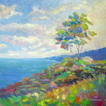 "Paesaggio marino" olio su tela cm 60x60 (Codice 254)