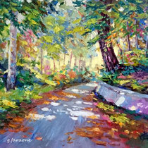 "La via delle castagne" olio su tela 50x40 (Cod.255)