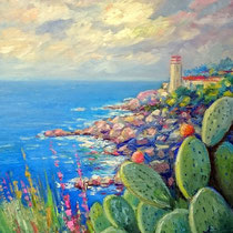 Paesaggio marino - olio su tela cm 60x70 (Codice 274 )